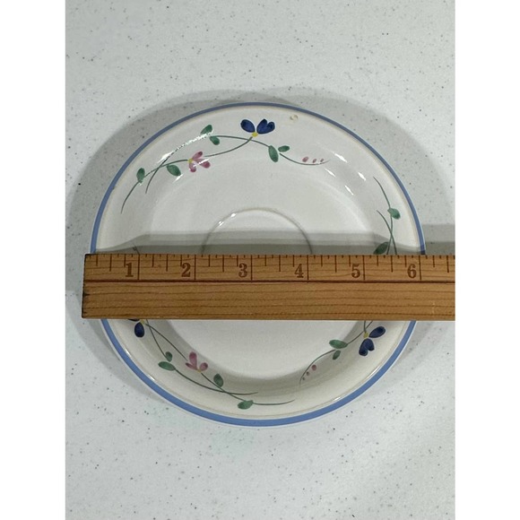 Allegro Stoneware Hearthside Floral Blue Pattern Saucer - Picture 4 of 4
